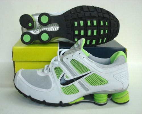 New Nike Shox R5 White Green GreyShoes - Click Image to Close