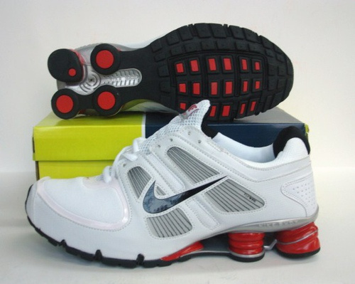 New Nike Shox R5 White Red Shoes