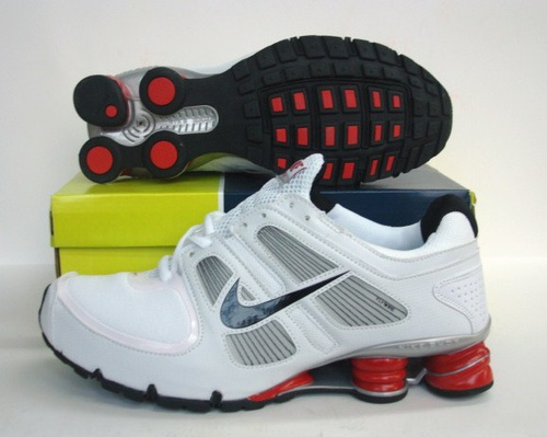 New Nike Shox R5 White Red Shoes - Click Image to Close