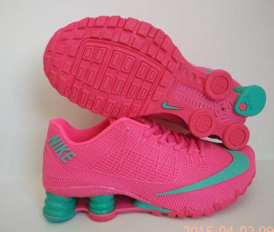 New Nike Shox Turbo Pink Green Shoes For Women - Click Image to Close