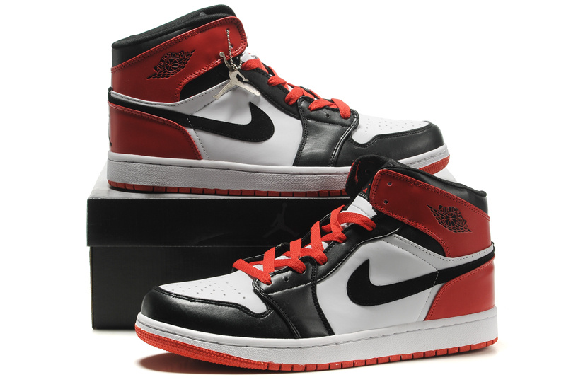 New Air Jordan 1 Red White Black Shoes