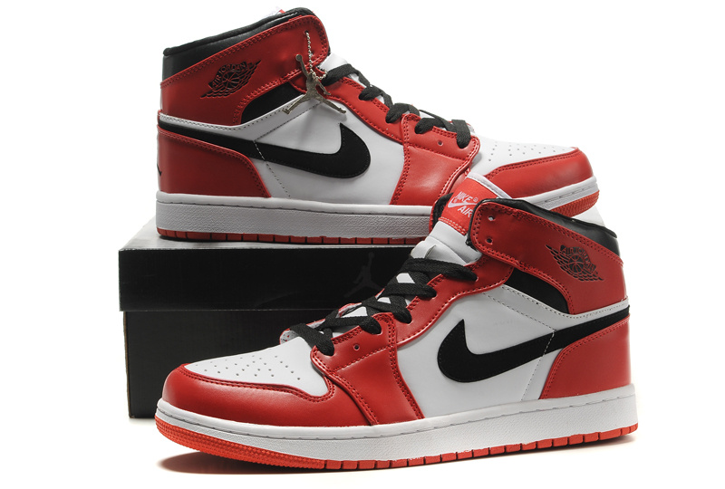 New Air Jordan 1 Red White Black Shoes