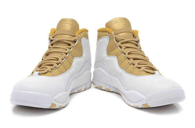 New Air Jordan 10 Retro White Yellow Shoes