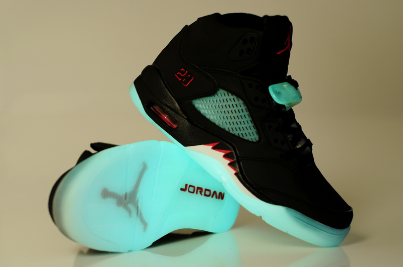 New Nike Air Jordan 5 Midnight Shoes Black Fire Red - Click Image to Close