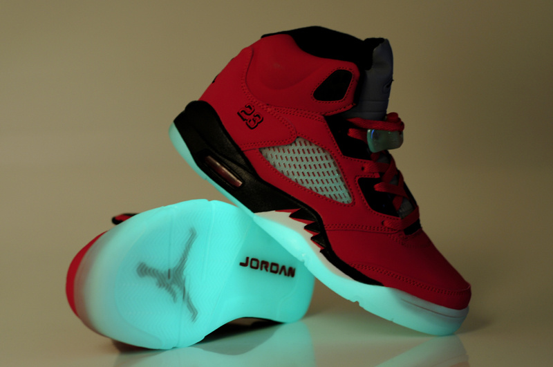 New Nike Air Jordan 5 Midnight Shoes Red Black