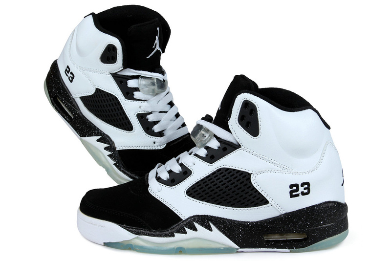 New Nike Air Jordan 5 Oreo White Black Shoes - Click Image to Close