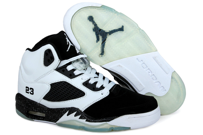 New Nike Air Jordan 5 Oreo White Black Shoes - Click Image to Close