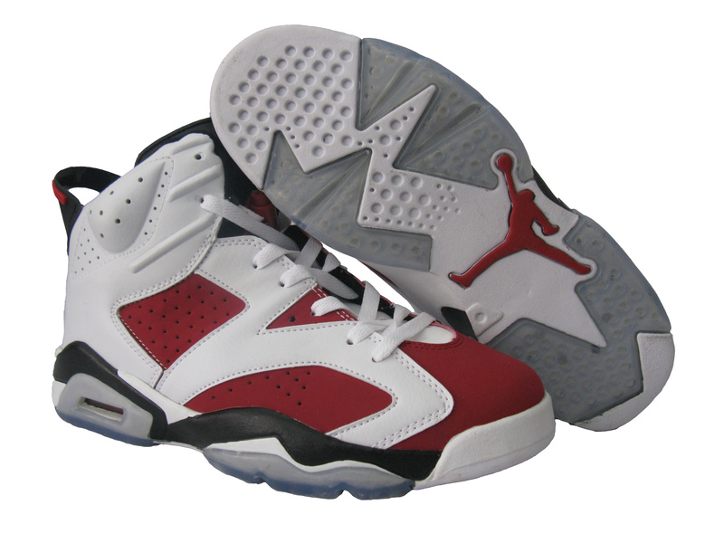 New Retro Nike Jordan 6 White Red Black Shoes