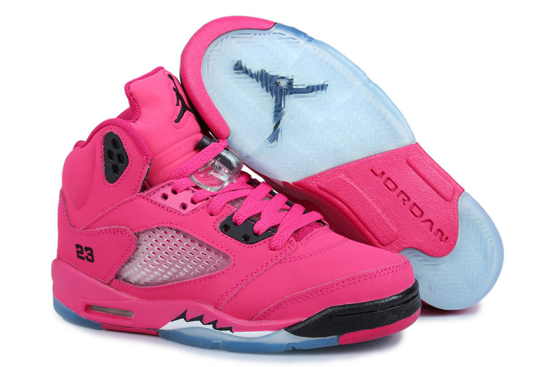 Nike Womens Jordan 5 Basketball Shoes Pink Black Blue