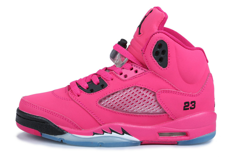 Nike Womens Jordan 5 Basketball Shoes Pink Black Blue - Click Image to Close