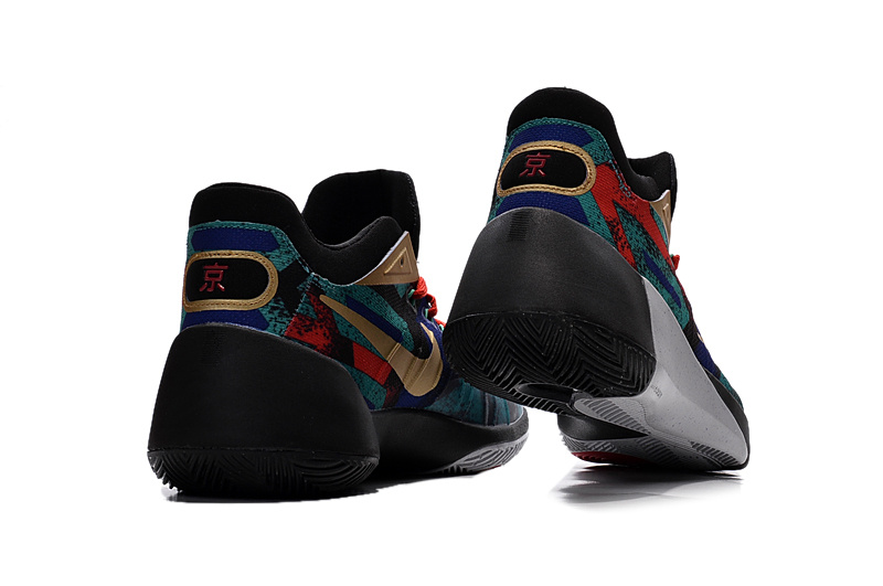 Nike 2015 Paul George Low Peking Blue Red Gold Shoes - Click Image to Close