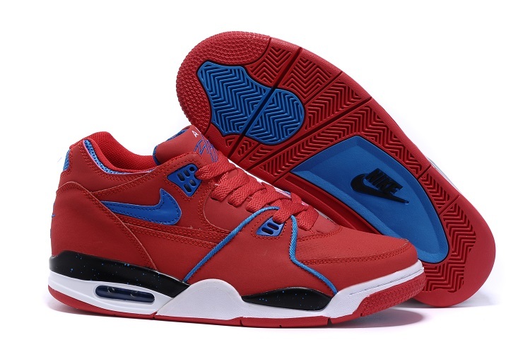 Nike Air Flight 89 All Red Blue Shoes - Click Image to Close