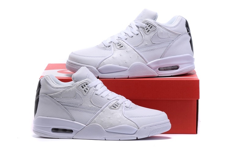 Nike Air Flight 89 All White Black Shoes - Click Image to Close