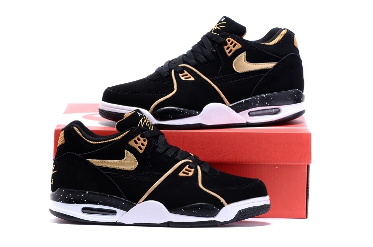 Nike Air Flight 89 Black Gold Shoes - Click Image to Close