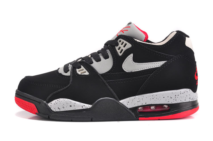 Nike Air Flight 89 Black Grey Red For Women - Click Image to Close