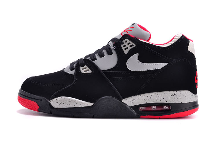 Nike Air Flight 89 Black Grey Red Shoes - Click Image to Close