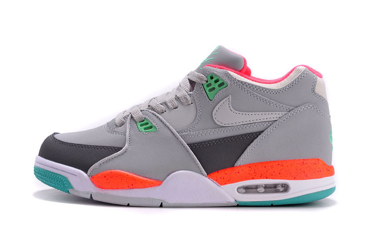 Nike Air Flight 89 Grey Orange Green Shoes - Click Image to Close