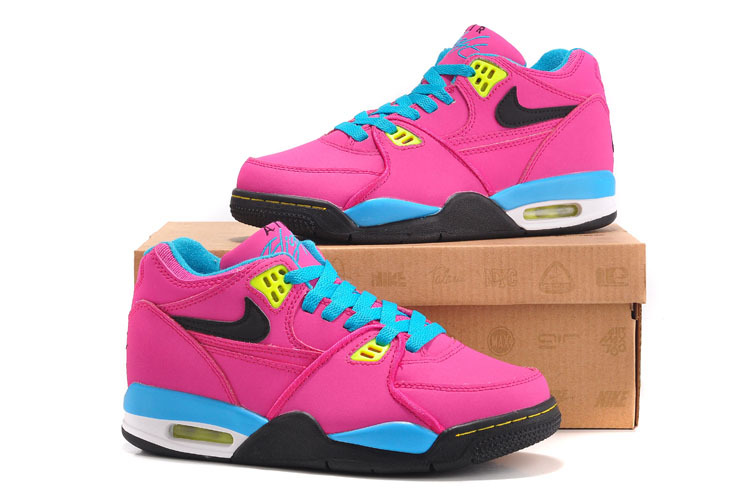 Nike Air Flight 89 Pink Blue Black For Women - Click Image to Close