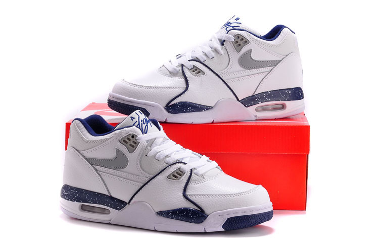 Nike Air Flight 89 White Blue Shoes - Click Image to Close