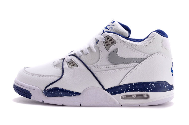 Nike Air Flight 89 White Blue Shoes - Click Image to Close