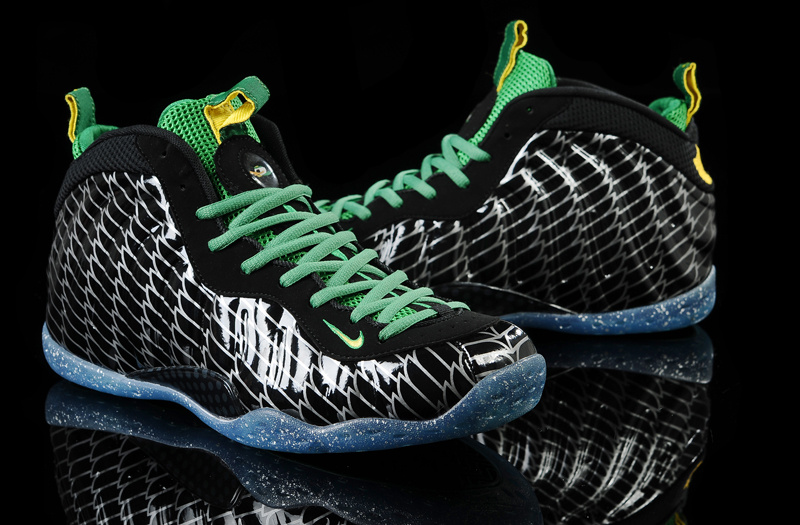 Nike Air Foamposite One Black Green Shoes - Click Image to Close