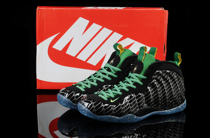 Nike Air Foamposite One Black Green Shoes - Click Image to Close