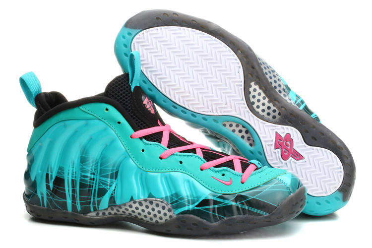 Nike Air Foamposite One Green Black Pink Shoes - Click Image to Close