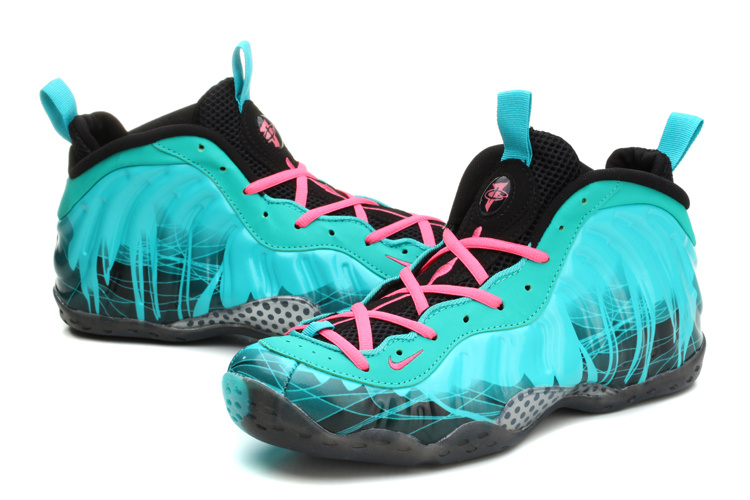 Nike Air Foamposite One Green Black Pink Shoes - Click Image to Close