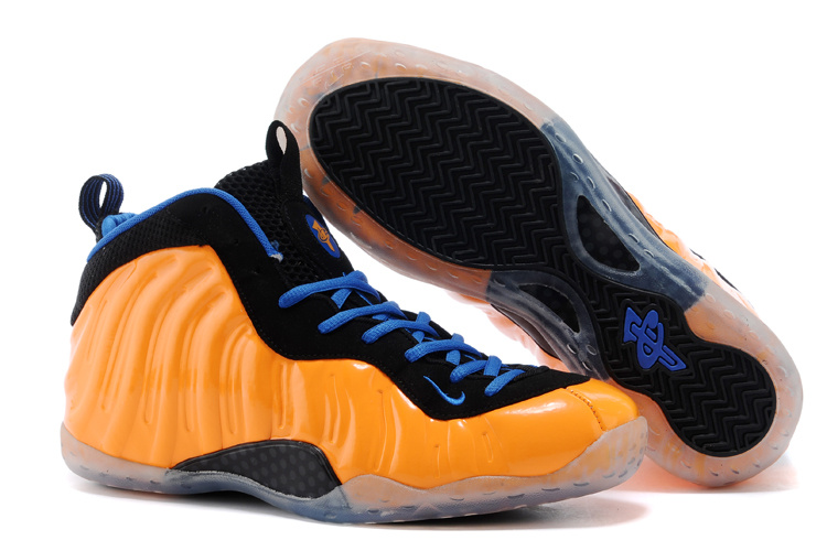 Nike Air Foamposite One Orange Black Blue Shoes - Click Image to Close