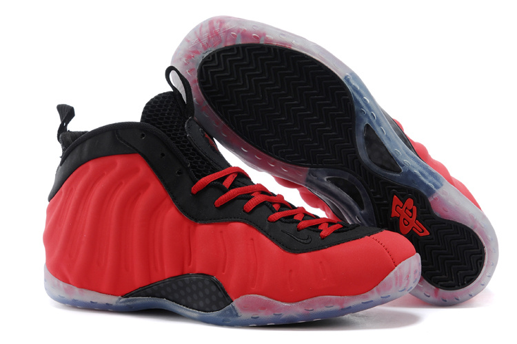 Nike Air Foamposite One Red Black Shoes - Click Image to Close