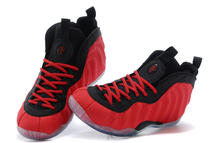 Nike Air Foamposite One Red Black Shoes - Click Image to Close