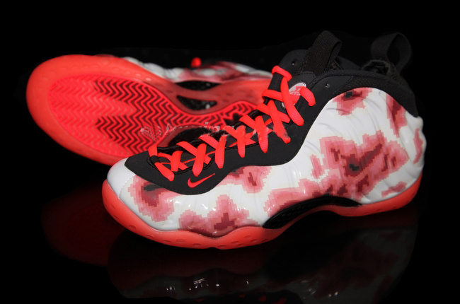 2014 Air Foamposite One White Wine Red Black Shoes - Click Image to Close