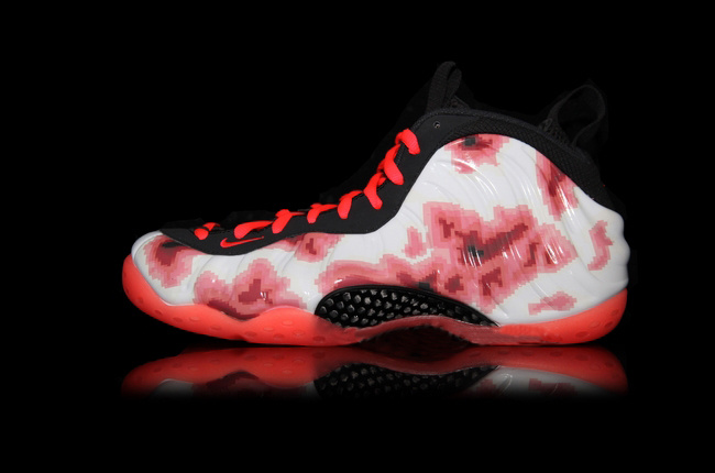 2014 Air Foamposite One White Wine Red Black Shoes - Click Image to Close