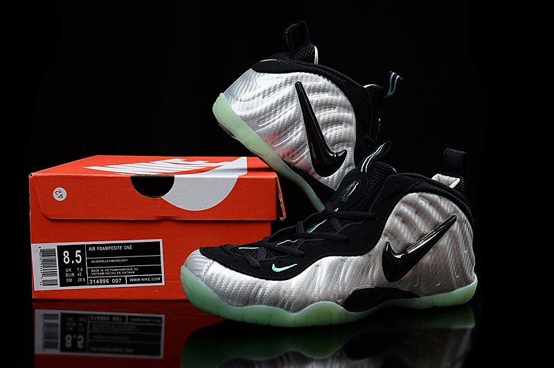 Nike Air Foamposite Penny Silver Black Shoes - Click Image to Close
