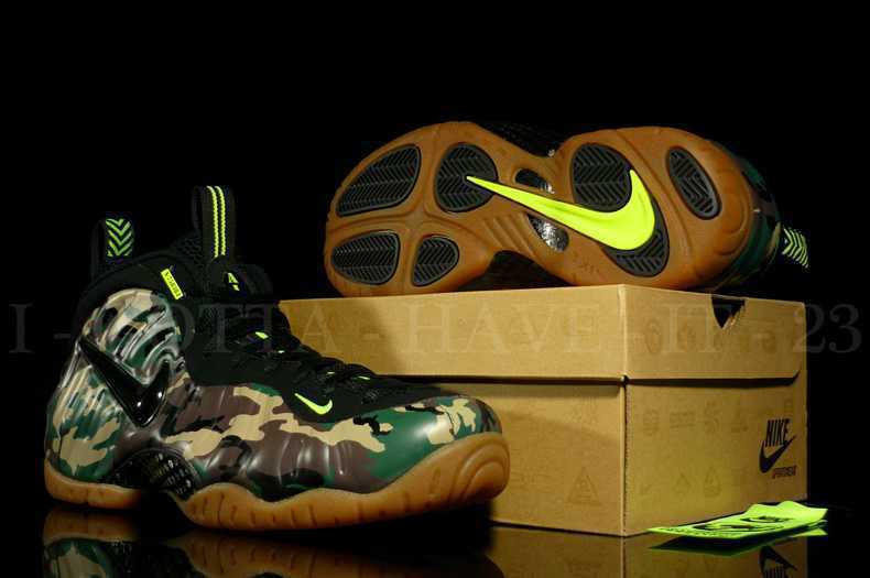 2014 Air Foamposite Pro Army Camo Hardaway Basketball Shoes