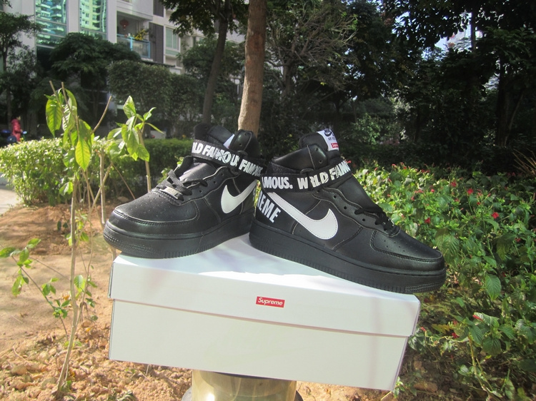 Nike Air Force 1 High Supreme SP Black White Shoes - Click Image to Close