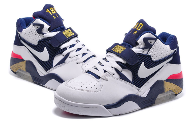 New Release Air Force 180 Barkley White Blue Gold Shoes