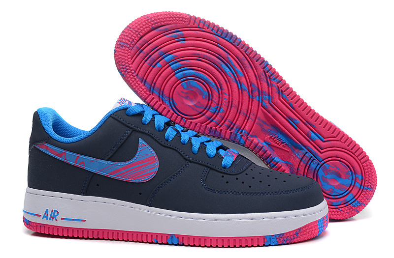Nike Air Force Deep Blue Blue Pink Shoes