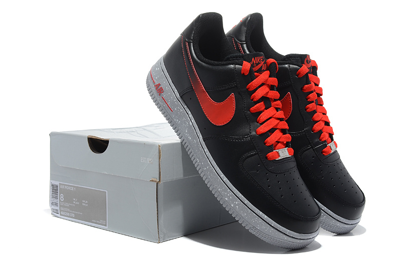 Nike Air Force Gradual Black Red Shoes