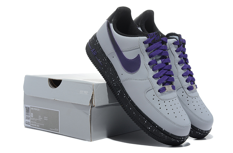 Nike Air Force Gradual Grey Purple Shoes - Click Image to Close