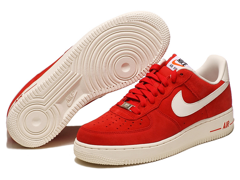 Nike Air Force Red White Shoes - Click Image to Close