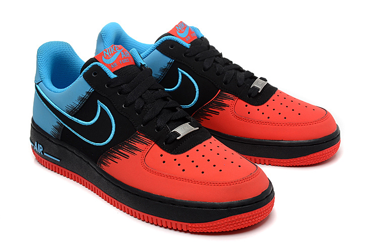 Nike Air Force Spiderman Red Black Blue Shoes
