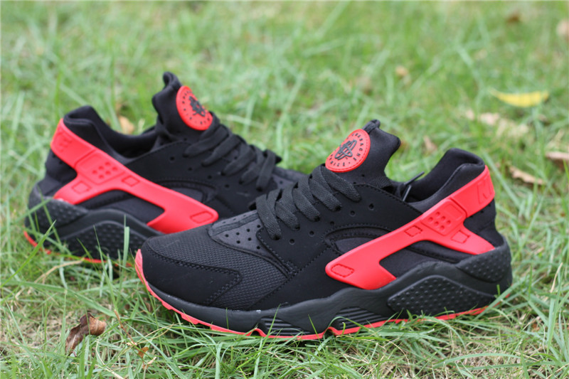 Nike Air Huarache Black Red Shoes - Click Image to Close