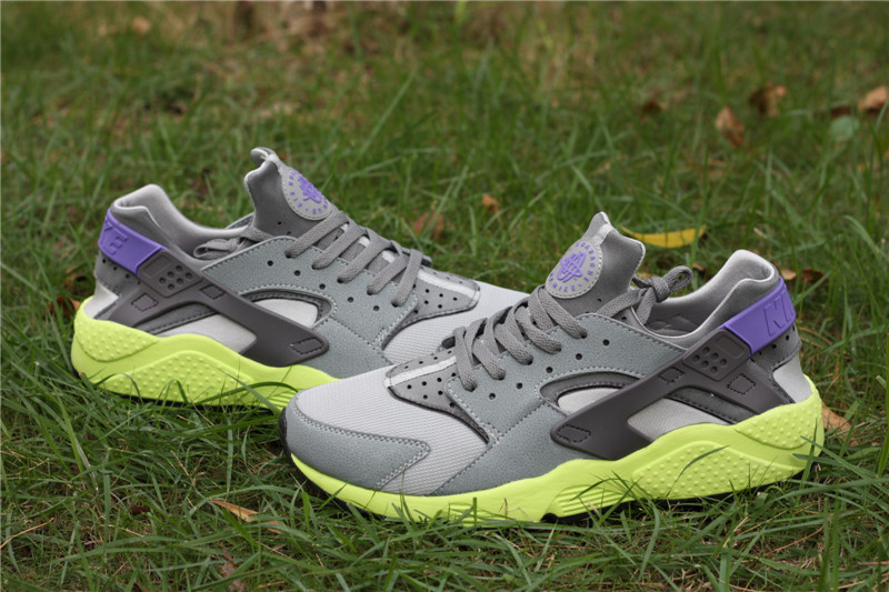 Nike Air Huarache Carbon Grey Apple Green Shoes - Click Image to Close