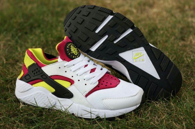 Nike Air Huarache White Purple Red Fluorscent Yellow Womens Shoes - Click Image to Close