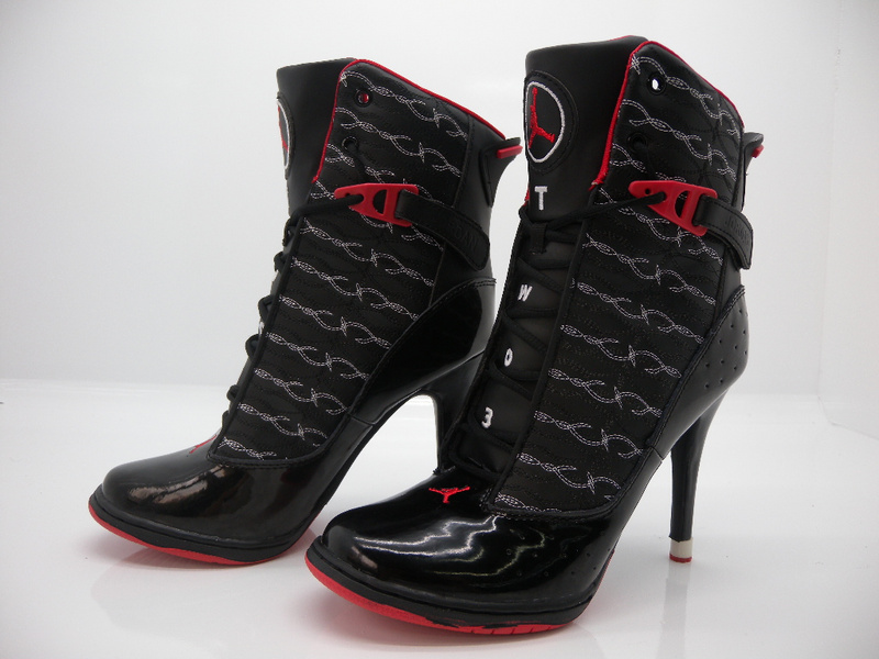 Nike Air Jordan 11 High Heels Black Red - Click Image to Close