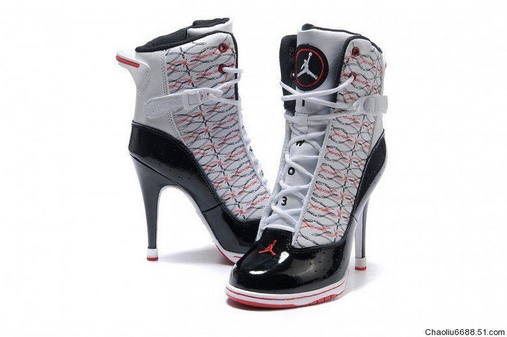 Nike Air Jordan 11 High Heels Black White Red