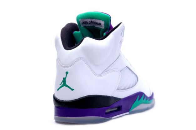 Nike Air Jordan 5 LS White Grape Ice New Emerald Shoes - Click Image to Close