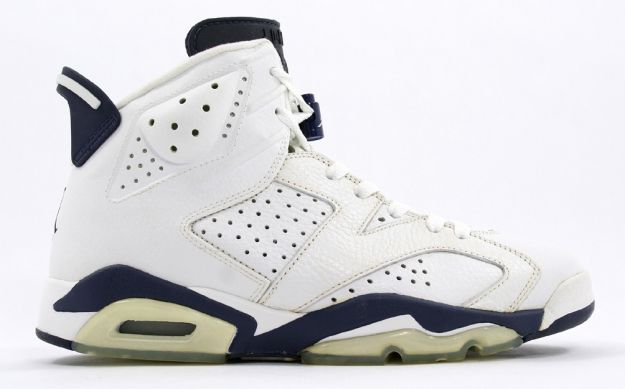 Nike Air Jordan 6 White Midnight Navy Shoes - Click Image to Close