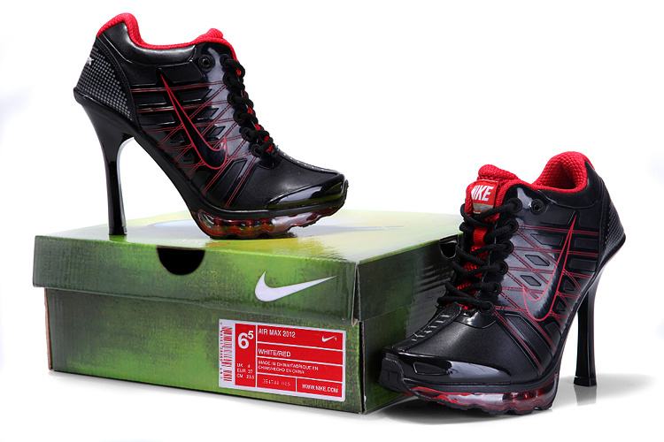 Nike Air Max 09 High HeelsBlack Red - Click Image to Close